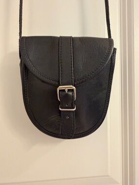 Small Vintage Esprit Black Genuine Leather / Crossbody Bag